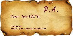 Paor Adrián névjegykártya
